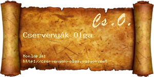 Cservenyák Olga névjegykártya