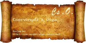 Cservenyák Olga névjegykártya